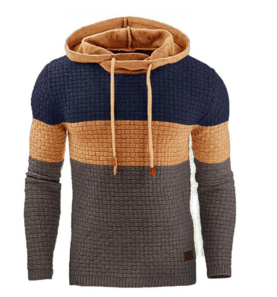 Men's Jacquard Sweater Long-sleeved Hoodie Warm Color Hooded Sweatshirt Jacket - Herren-Jacquardpullover mit Kapuze – Langärmeliges Sweatshirt in warmen Farben
