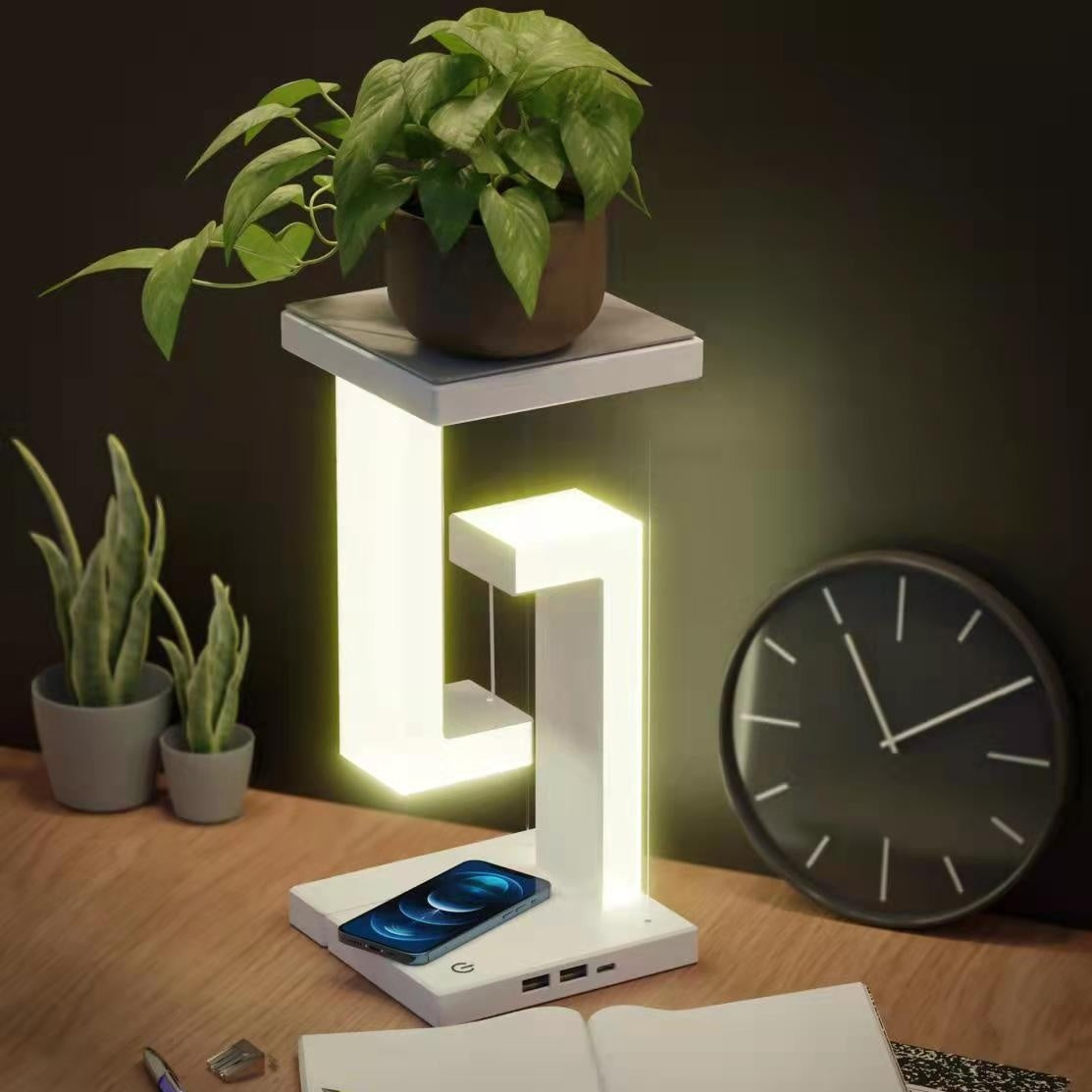 Creative Smartphone Wireless Charging Suspension Table Lamp Balance Lamp Floating For Home Bedroom - Kreative Schwebelampe mit kabelloser Smartphone-Ladestation – Balance-Tischlampe für Schlafzimmer und Zuhause
