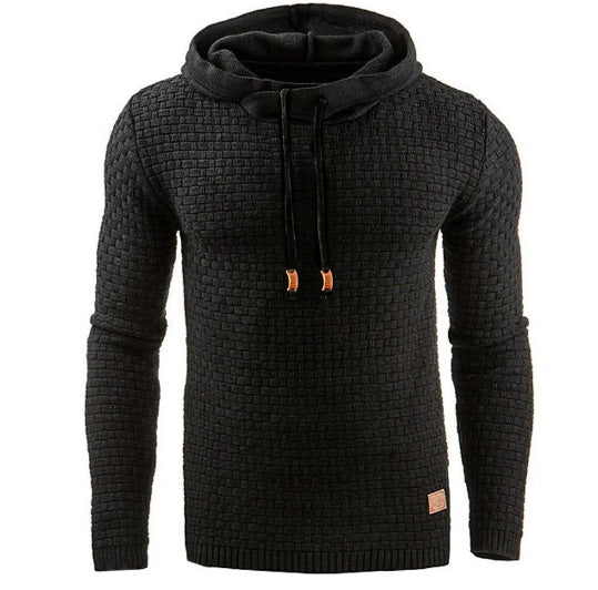 Men's Jacquard Sweater Long-sleeved Hoodie Warm Color Hooded Sweatshirt Jacket - Herren-Jacquardpullover mit Kapuze – Langärmeliges Sweatshirt in warmen Farben