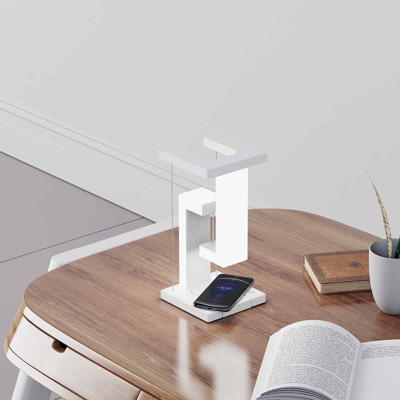 Creative Smartphone Wireless Charging Suspension Table Lamp Balance Lamp Floating For Home Bedroom - Kreative Schwebelampe mit kabelloser Smartphone-Ladestation – Balance-Tischlampe für Schlafzimmer und Zuhause