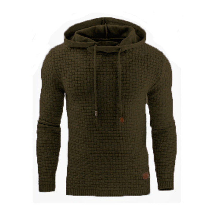 Men's Jacquard Sweater Long-sleeved Hoodie Warm Color Hooded Sweatshirt Jacket - Herren-Jacquardpullover mit Kapuze – Langärmeliges Sweatshirt in warmen Farben