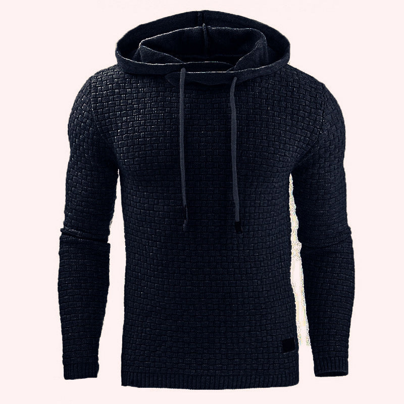 Men's Jacquard Sweater Long-sleeved Hoodie Warm Color Hooded Sweatshirt Jacket - Herren-Jacquardpullover mit Kapuze – Langärmeliges Sweatshirt in warmen Farben