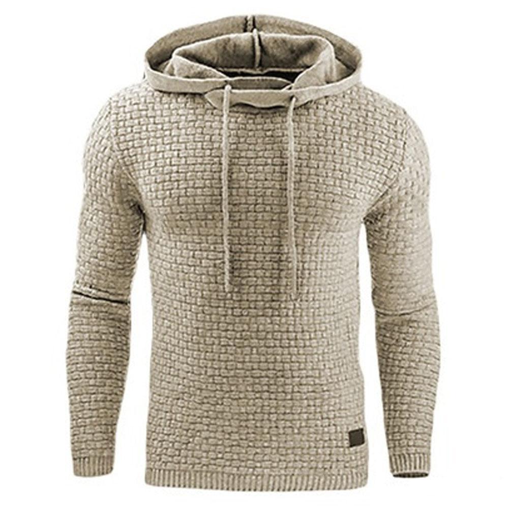 Men's Jacquard Sweater Long-sleeved Hoodie Warm Color Hooded Sweatshirt Jacket - Herren-Jacquardpullover mit Kapuze – Langärmeliges Sweatshirt in warmen Farben