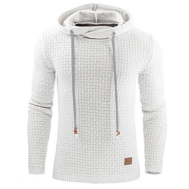 Men's Jacquard Sweater Long-sleeved Hoodie Warm Color Hooded Sweatshirt Jacket - Herren-Jacquardpullover mit Kapuze – Langärmeliges Sweatshirt in warmen Farben