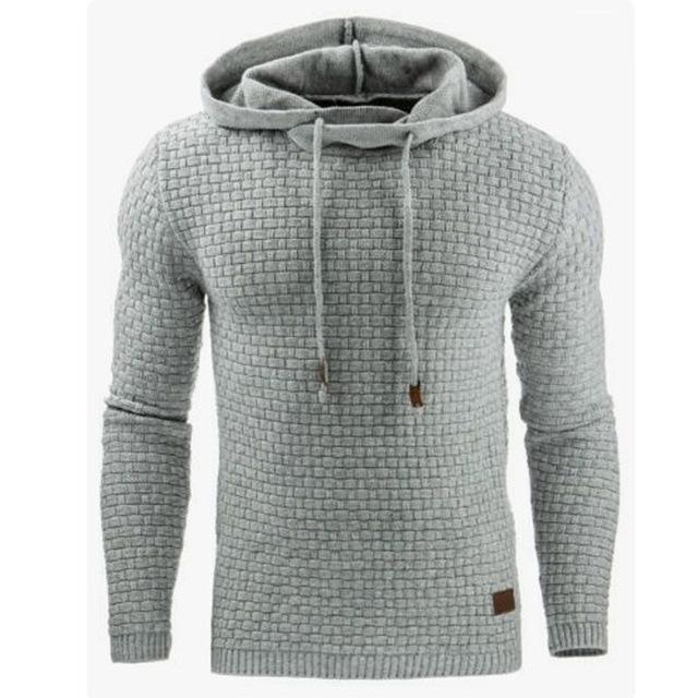 Men's Jacquard Sweater Long-sleeved Hoodie Warm Color Hooded Sweatshirt Jacket - Herren-Jacquardpullover mit Kapuze – Langärmeliges Sweatshirt in warmen Farben