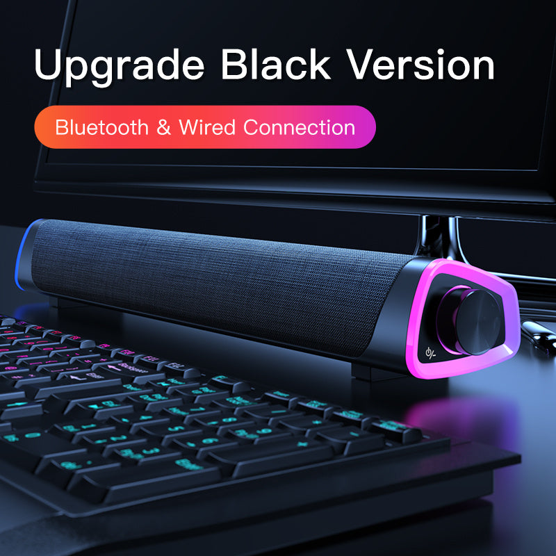 Soundbar - Compatible with Apple, 4D Computer Speaker Bar Stereo Sound subwoofer Bluetooth Speaker For Macbook Laptop Notebook PC Music Player Wired Loudspeaker