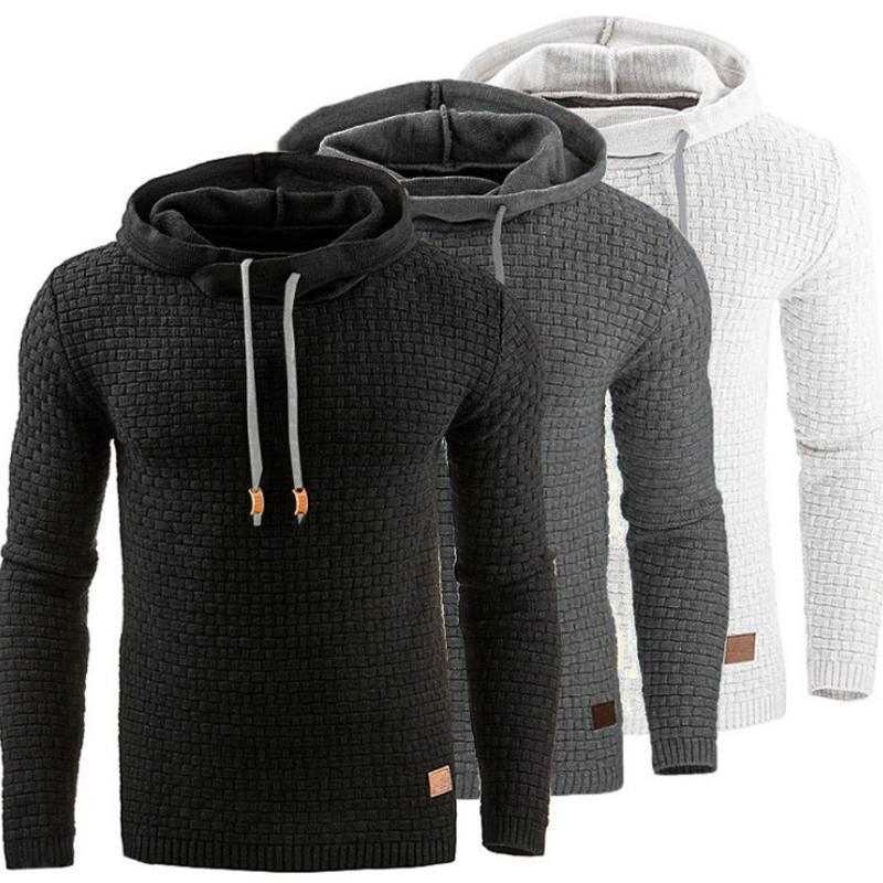 Men's Jacquard Sweater Long-sleeved Hoodie Warm Color Hooded Sweatshirt Jacket - Herren-Jacquardpullover mit Kapuze – Langärmeliges Sweatshirt in warmen Farben