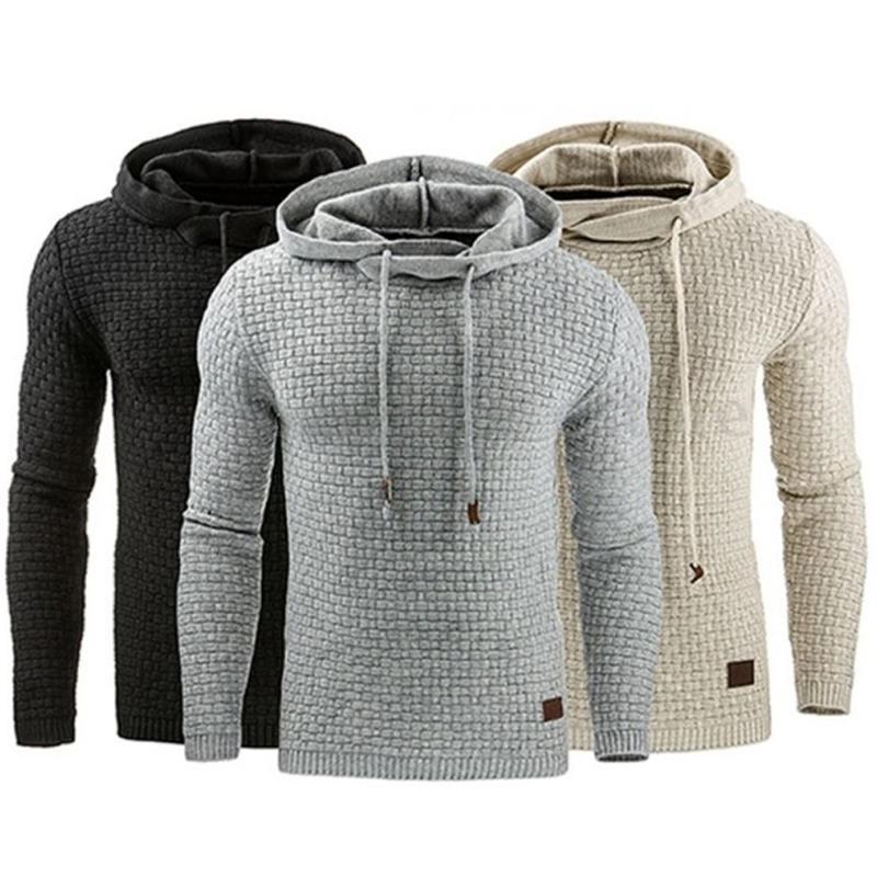 Men's Jacquard Sweater Long-sleeved Hoodie Warm Color Hooded Sweatshirt Jacket - Herren-Jacquardpullover mit Kapuze – Langärmeliges Sweatshirt in warmen Farben
