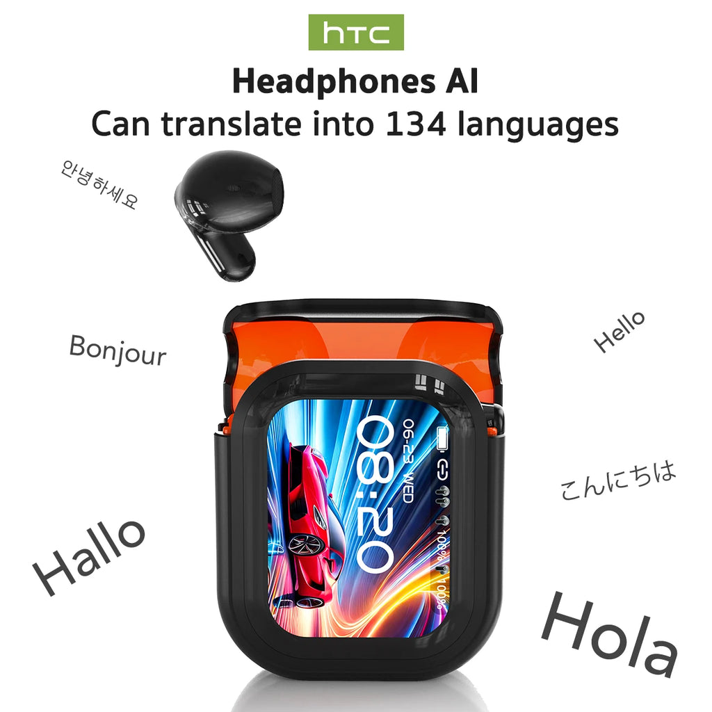 Translator HTC NE20 New Bluetooth 6.0 Wireless Headphones Kopfhörer Translation Earphones IPX4 Waterproof Rating Long Battery Life